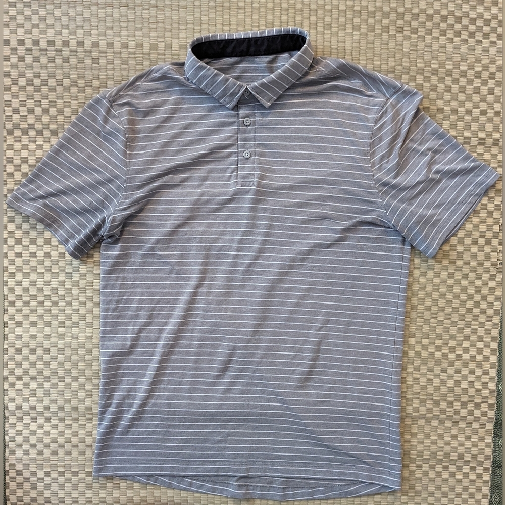 lululemon athletica Men's Light Gray Striped Polo